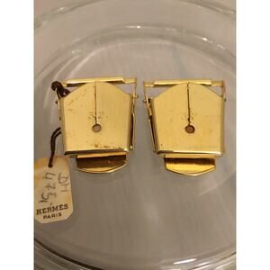 Vintage Authentic Hermes Paris Set Of Suspender Clips NWT